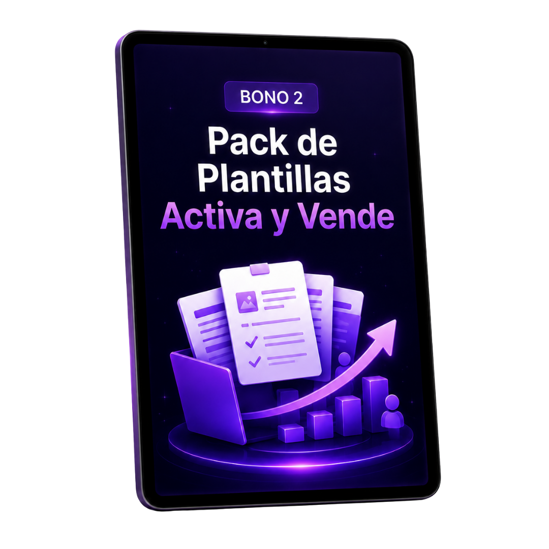 Mockup del bono 2: Pack de Plantillas “Activa y Vende”